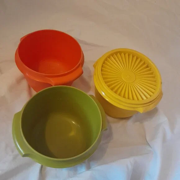 VTG Retro 1970s Tupperware Replacement Bowls: 886-12, 886-14, 886-16 & Lid: 812 - Picture 15 of 15